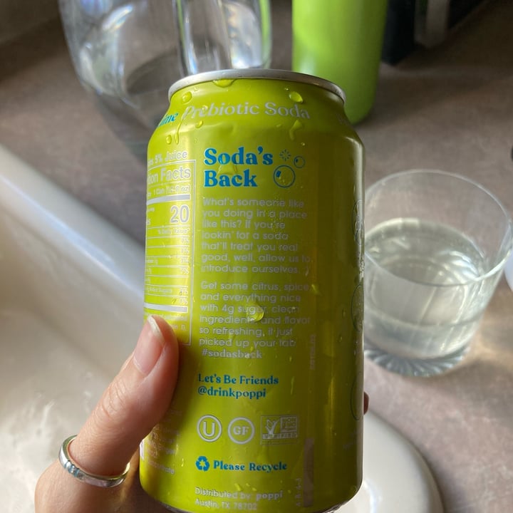 photo of Poppi Ginger lime prebiotic soda shared by @rjp on  31 Aug 2024 - review