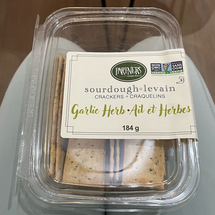 photo of Partners Garlic Herb Sourdough Crackers shared by @ecoveg on  22 Dec 2024 - review