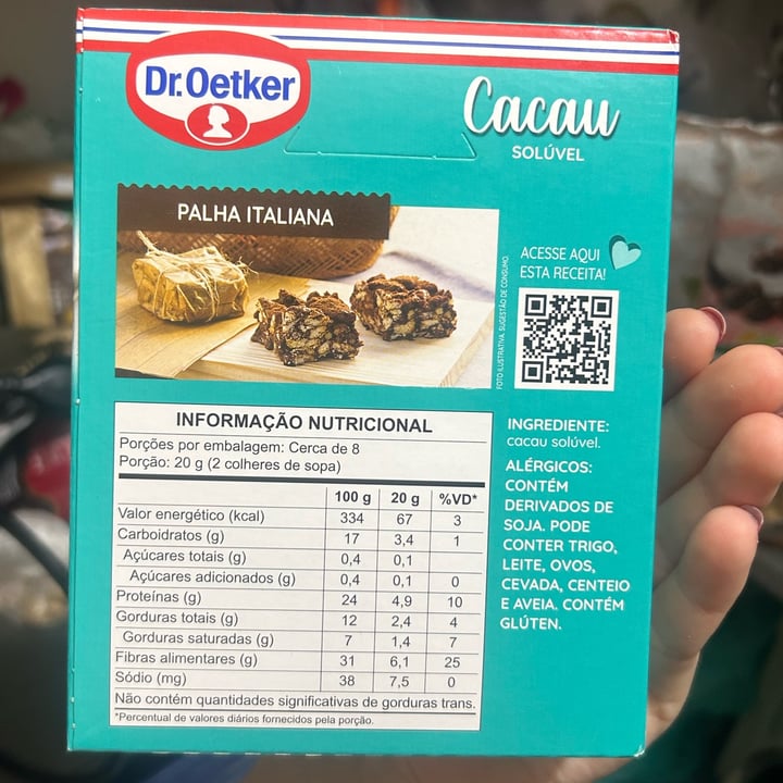 photo of Dr. Oetker Cacau 100% shared by @valentinealvim on  06 Nov 2024 - review