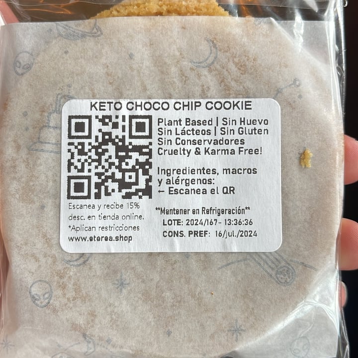 photo of Etérea Healthy Keto Chocolate chip cookie shared by @patrisse on  24 Jun 2024 - review
