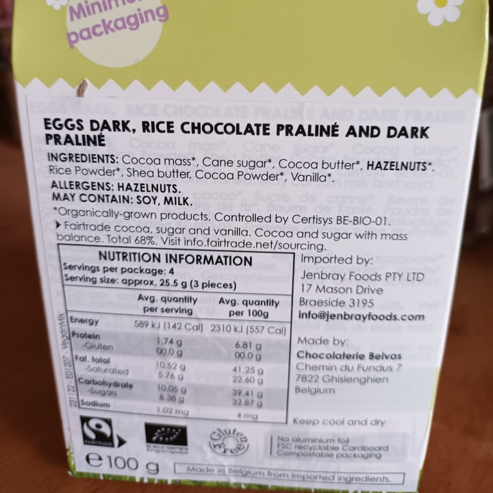 photo of Belvas Belgian chocolate easter eggs vegan mix shared by @jaffywhim on  01 May 2024 - review