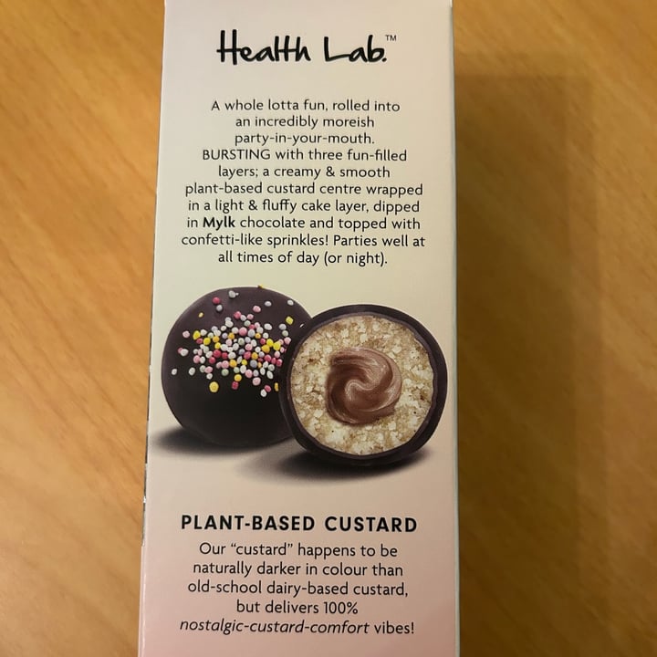photo of Health Lab Birthday cake custard filled balls shared by @vegellious on  24 Oct 2023 - review