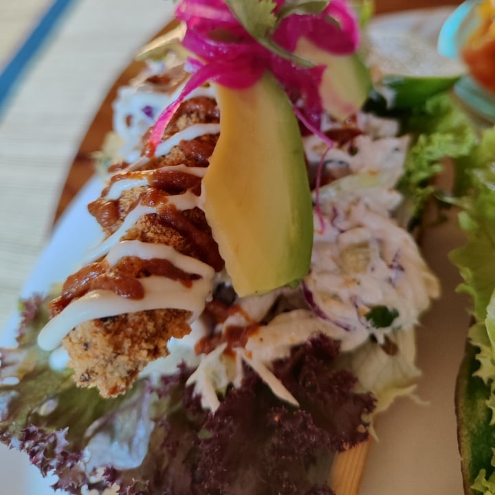 photo of SAYURI HEALING FOOD CAFE Banana Flower "Fish" Taco shared by @littleredmushroom on  28 Sep 2023 - review