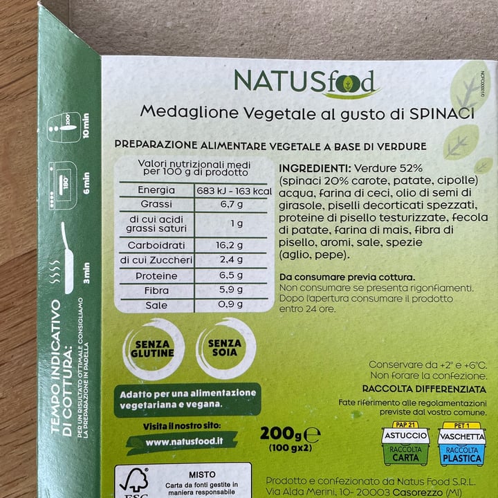 photo of Natus Food Medaglioni Agli Spinaci shared by @gioper on  23 Mar 2025 - review