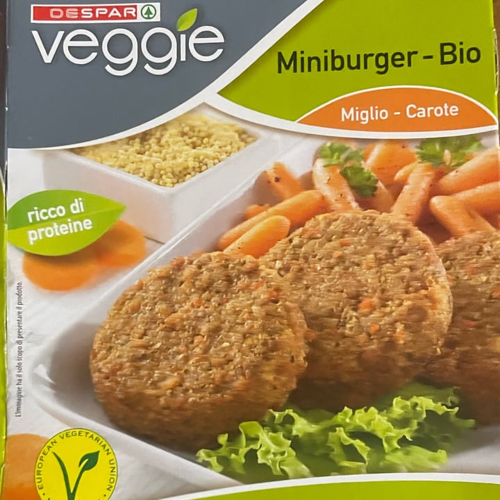 photo of Despar Veggie Miniburger bio miglio e carota shared by @lillaveg on  16 Jan 2024 - review