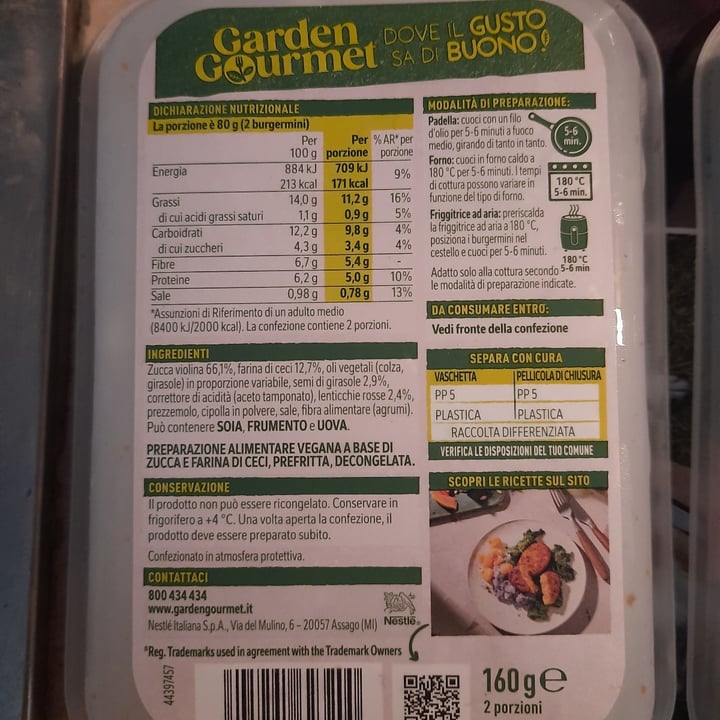 photo of Garden Gourmet Burger mini Zucca shared by @irenep on  01 Jul 2025 - review