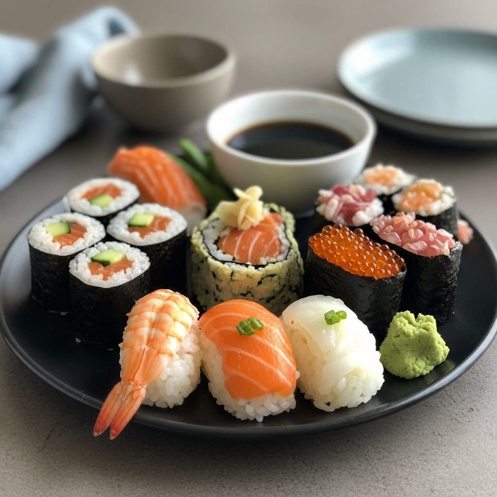 Homemade Plant-Based Sushi Platter