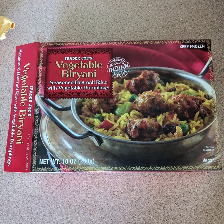 photo of Trader Joe's Vegetable Biryani shared by @ghundley on  03 Oct 2023 - review