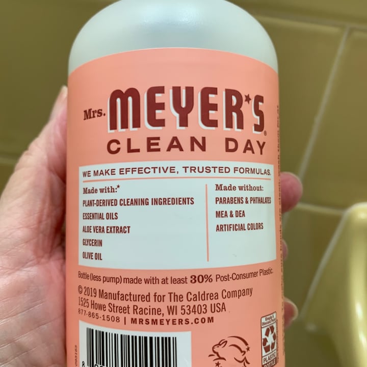 photo of Mrs. Meyer's Clean Day Rose Hand Soap shared by @onehungryvegan on  04 Nov 2023 - review