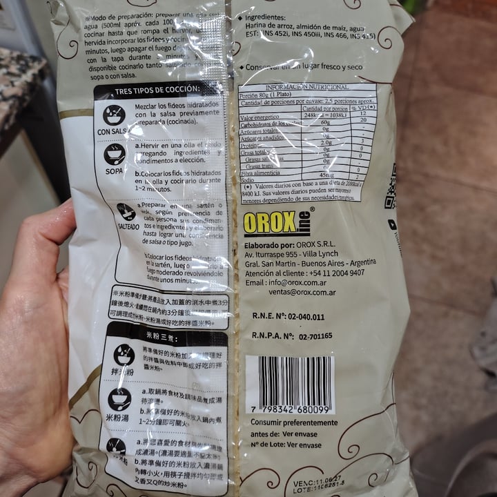 photo of Orox alimentos Fideos de Arroz Spaghetti Tradicional shared by @ncdn on  03 Oct 2025 - review