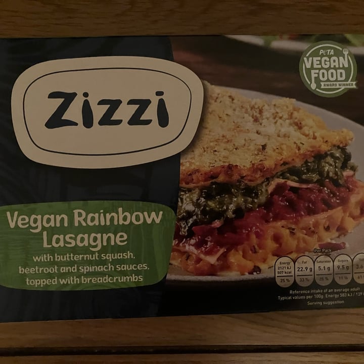 photo of Zizzi Vegan rainbow lasagne shared by @joanne71 on  19 Jan 2025 - review