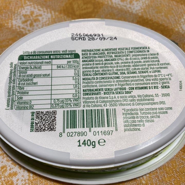 photo of Kioene Lo spalmabile vegetale shared by @aleglass on  31 Dec 2024 - review