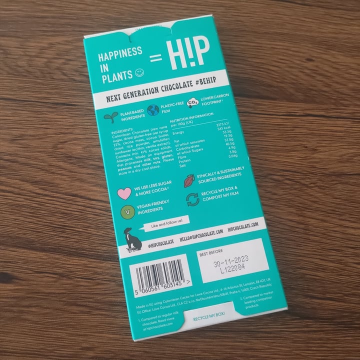 photo of HIP (H!P) Creamy & Smooth Oat Milk Chocolate shared by @stevenneoh on  08 Sep 2023 - review