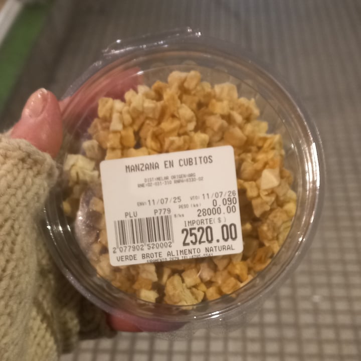 photo of Distribuidora Melar Manzana en Cubitos shared by @vforvegan on  07 Sep 2025 - review