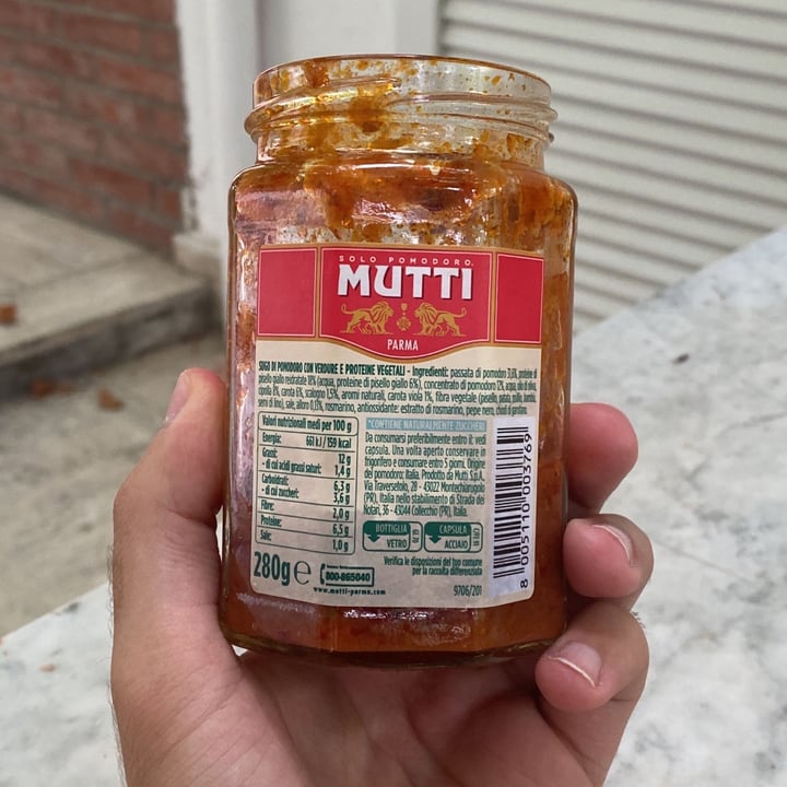 photo of Mutti Ragù Alla Mutti 100% Vegetale shared by @oceanideserti on  18 Aug 2024 - review