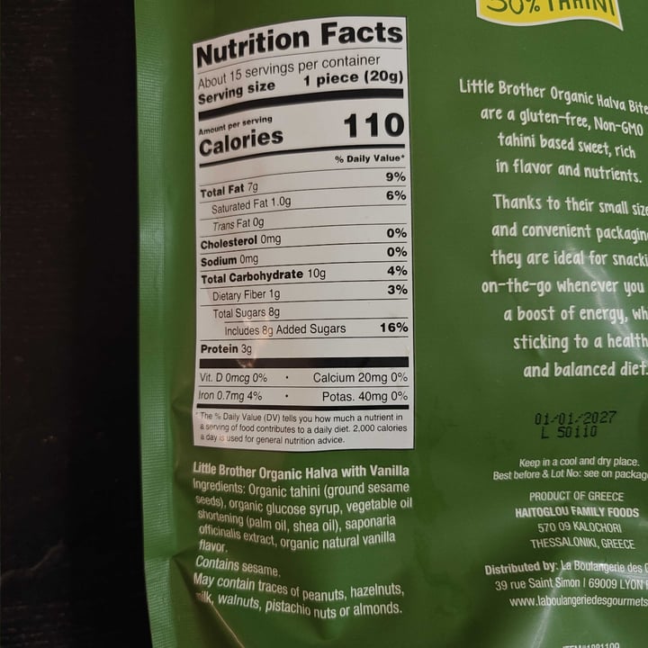 photo of Little brother organic Halva bites shared by @karthick on  29 Mar 2025 - review