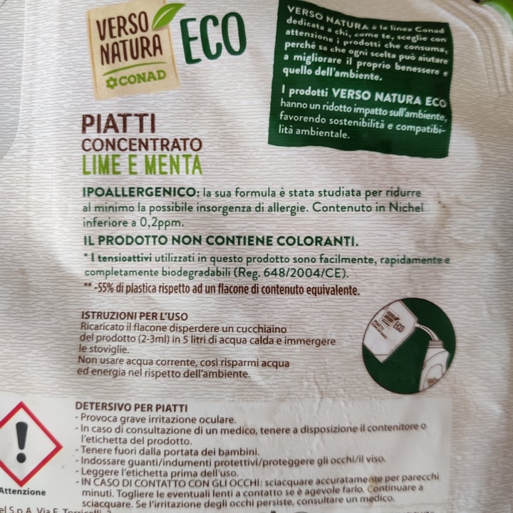 photo of Verso Natura Eco Conad Detersivo concentrato piatti lime e menta shared by @lucianothecat on  24 Sep 2023 - review