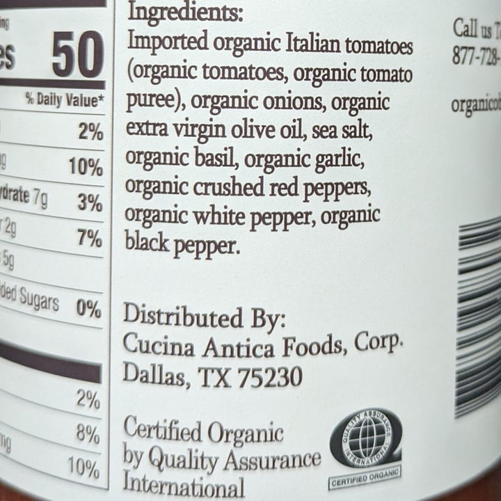 photo of Organico bello organic spicy marinara shared by @brtjohns on  23 Mar 2024 - review