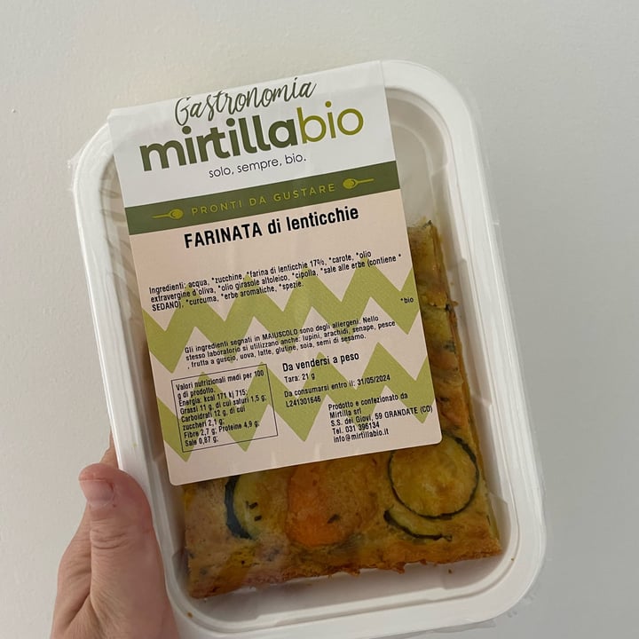 photo of Gastronomia mirtilla bio Farinata di lenticchie shared by @sottolapellepodcast on  17 May 2024 - review