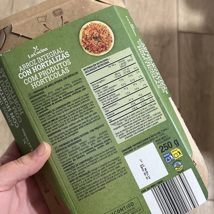 photo of La Cocina de Aldi Arroz Integral Con Hortalizas shared by @bego18 on  24 Mar 2025 - review