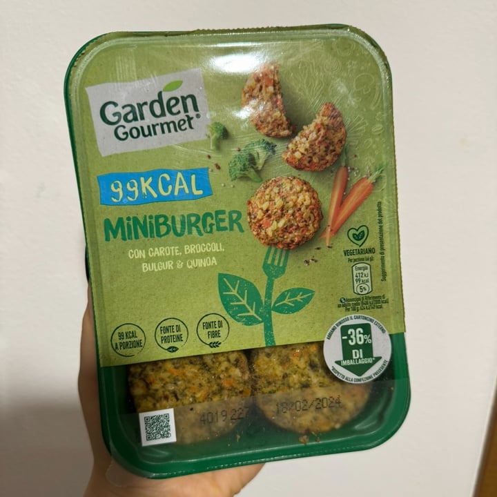 photo of Garden Gourmet miniburger con carote broccoli bulger e quinoa shared by @mari99 on  03 Mar 2024 - review