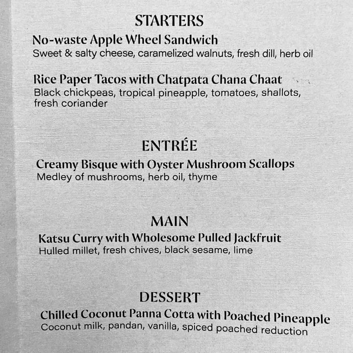 photo of The Dempsey Project Chef Vini's 5-course Vegan Dinner shared by @vikas on  04 Apr 2024 - review