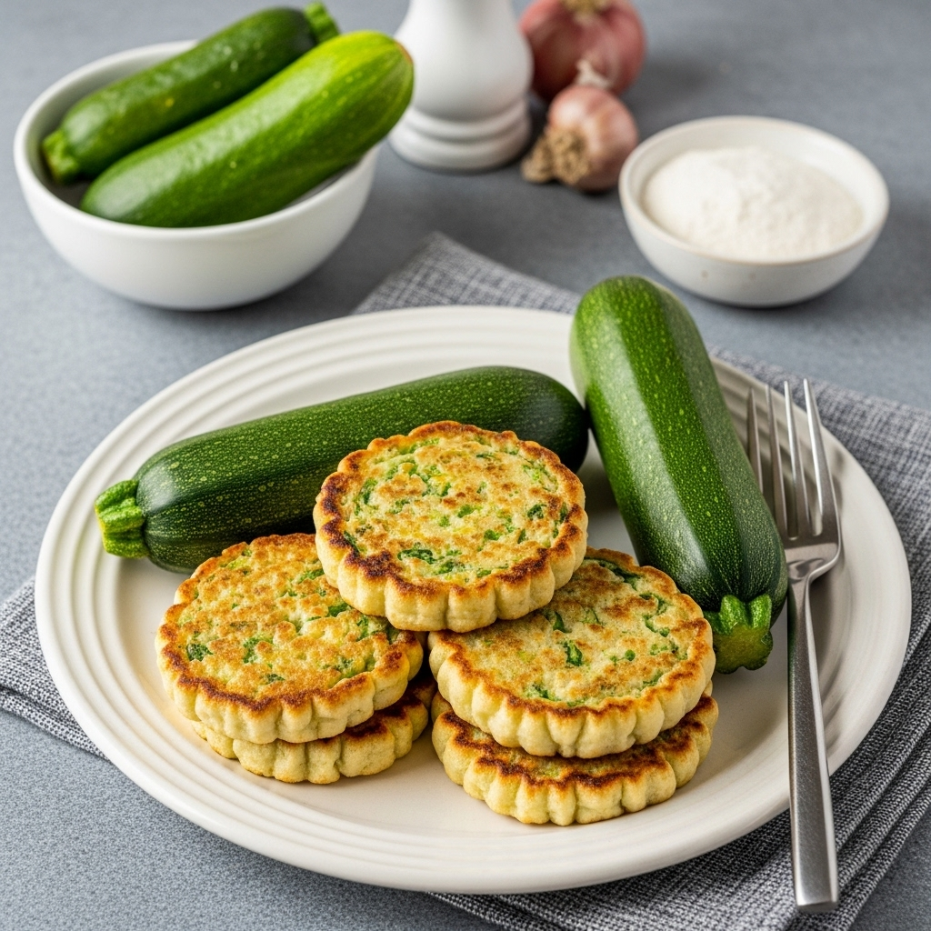 Fresh ingredients for Vegan Zucchini Fritters