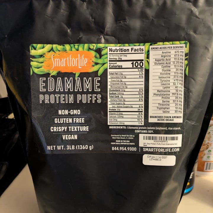 photo of Smart for life Edamame Protein Puffs shared by @edav334 on  12 Sep 2025 - review
