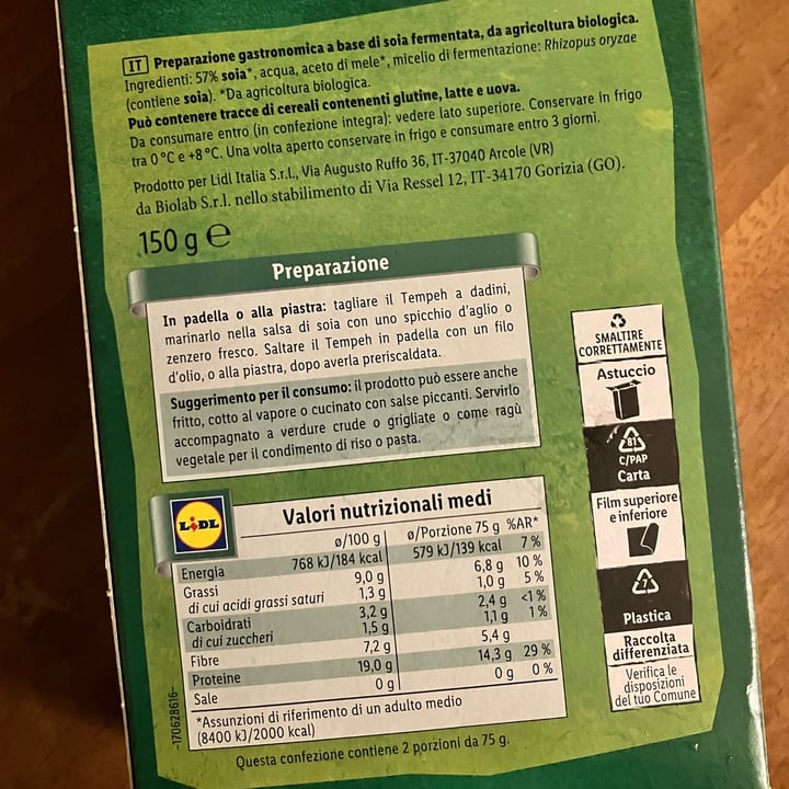 photo of Vemondo Bio Tempeh shared by @hellf on  29 Apr 2024 - review