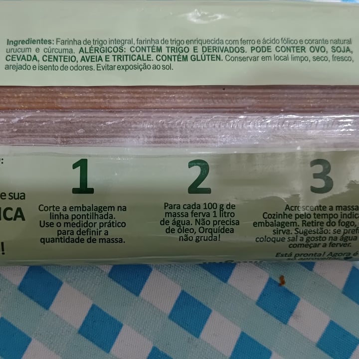 photo of macarrão integral orquidea Espaguete Integral shared by @thaiszanchettin on  31 Dec 2024 - review