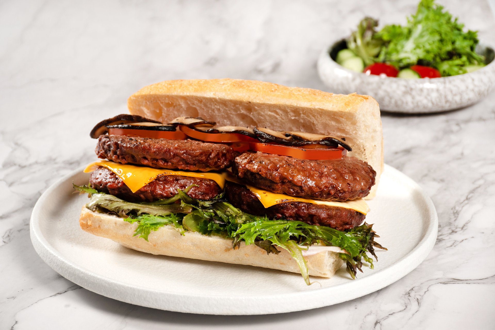 Cremer ciabatta sandwich beef patty