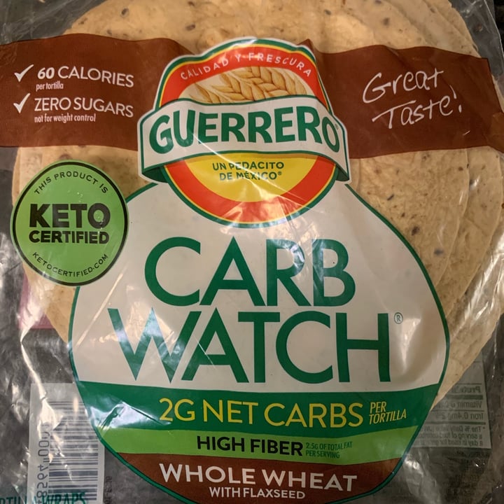 photo of Guerrero Carb Watch Whole Wheat Tortillas shared by @rochi09 on  25 Apr 2024 - review