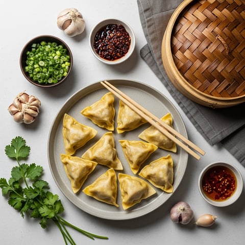 Easy Homemade Vegan Sichuan 'Red Oil' Wontons (Hong You Chao Shou)