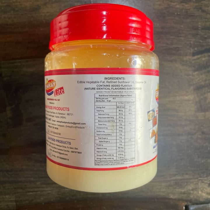 photo of Emkay Food Products Vegan Ghee shared by @khushire on  04 Jan 2024 - review