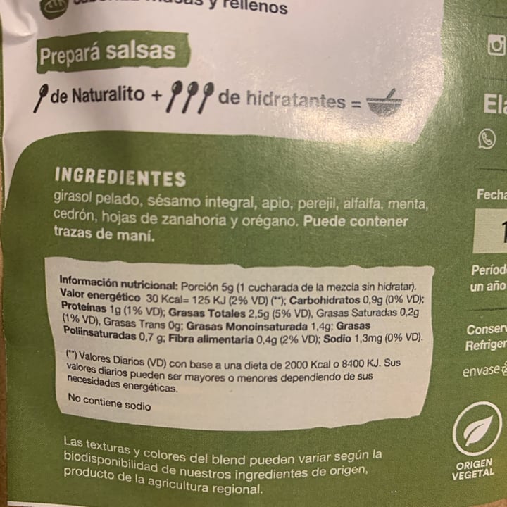 photo of Naturalito Salsa Deshidratada Verde Yunga shared by @lurethemwithfood on  23 Apr 2024 - review