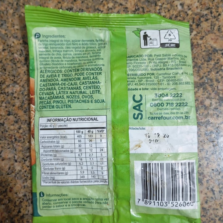 photo of Carrefour Sensation Snack Veggie Banana com Canela shared by @fabilarizza on  21 Aug 2025 - review