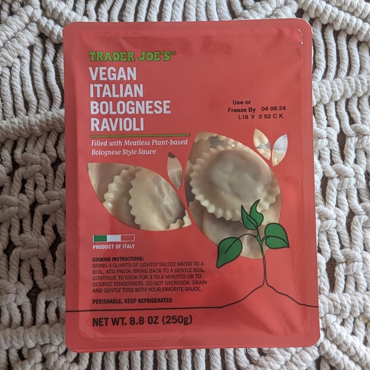 photo of Trader Joe's Vegan Italian Bolognese Ravioli shared by @iszy on  26 Apr 2024 - review