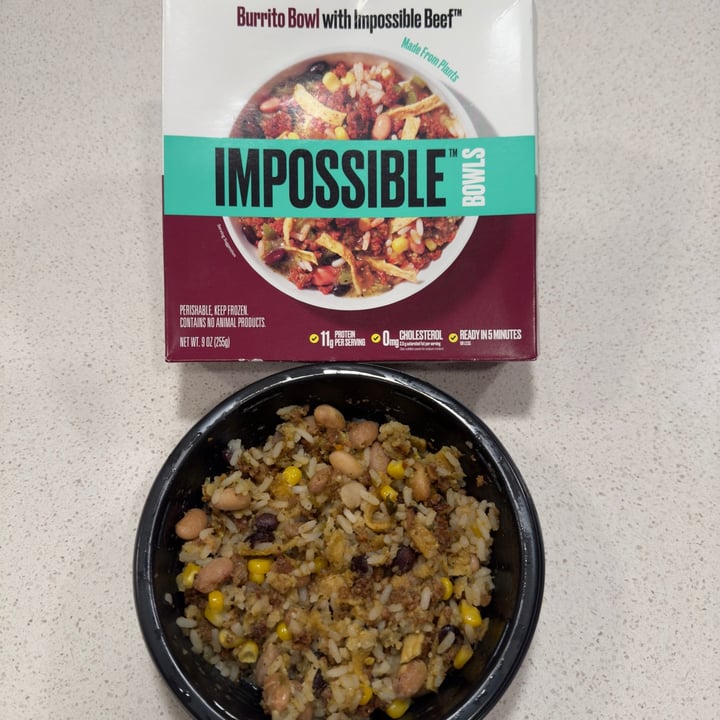photo of Impossible Foods Burrito Bowl with Impossible Beef shared by @berryveganplanet on  10 Dec 2023 - review