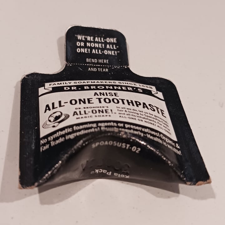 photo of Dr. Bronner's Anise All-One Toothpaste shared by @heartartichokehearts on  22 Apr 2024 - review