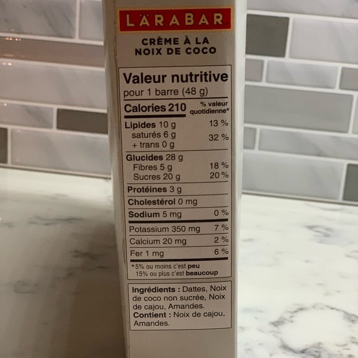 photo of Larabar Coconut Cream shared by @veganvanman on  04 May 2024 - review
