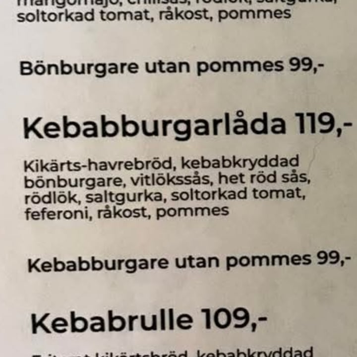 photo of Veggiebönan Kebabburgarlåda shared by @amanada on  10 Oct 2025 - review