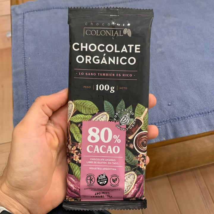 photo of Chocolate Colonial Chocolate Orgánico 80% Cacao shared by @sechague on  02 May 2024 - review