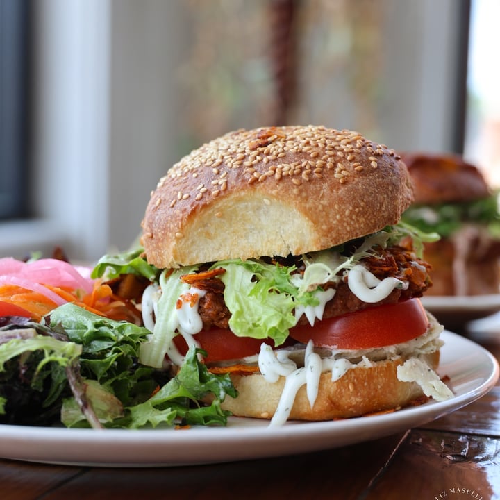 photo of Two Dollar Radio Headquarters farmhouse burger shared by @lizmaselli on  10 Jul 2024 - review