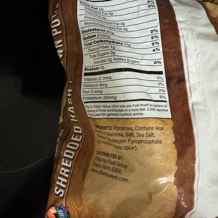 photo of Tj Farms Select Shredded Hash Brown Potatoes shared by @onehungryvegan on  08 Oct 2025 - review