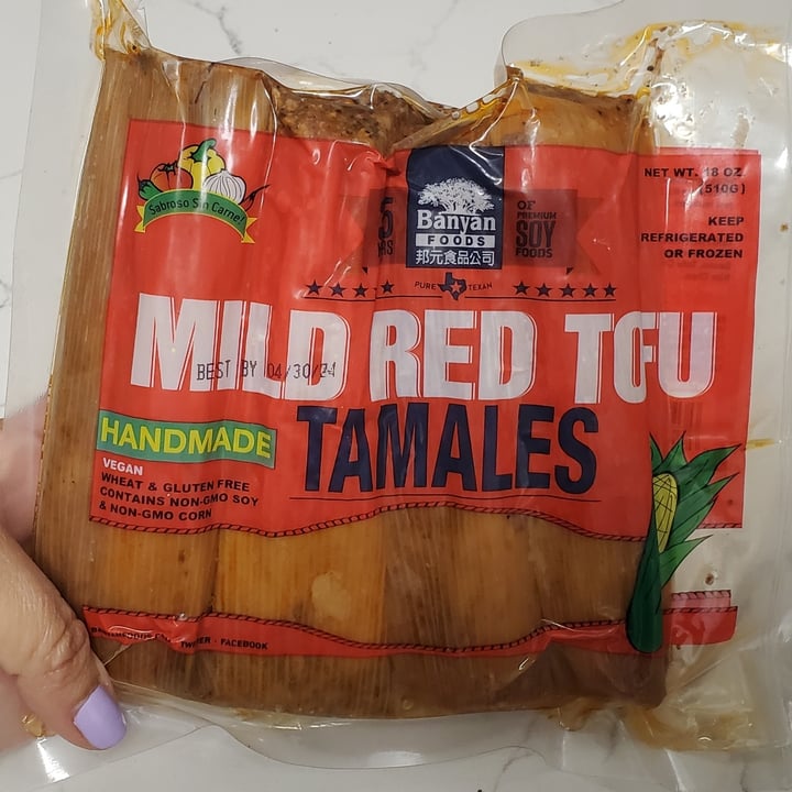 photo of Banyan Foods Handmade Mild Red Tofu Tamales shared by @eriluc on  21 Mar 2024 - review