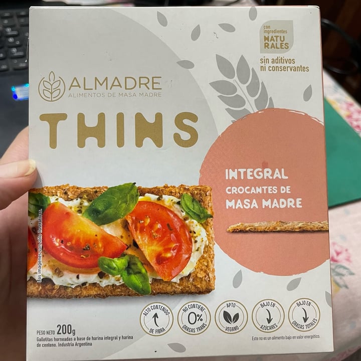 photo of Almadre thins integrales de masa madre shared by @natiorellana on  02 Mar 2024 - review