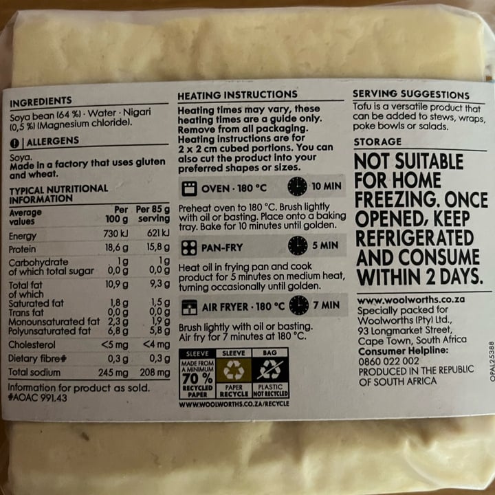 photo of Woolworths Food Plantlove Tofu shared by @alline on  25 Jan 2024 - review