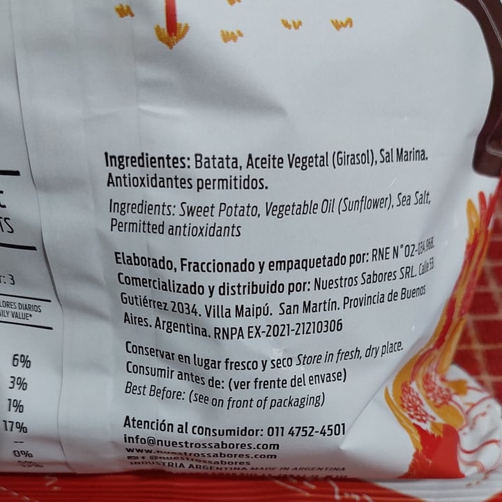 photo of Nuestros Sabores Chips de batata con merken patagónico shared by @carolinapan on  27 Oct 2023 - review