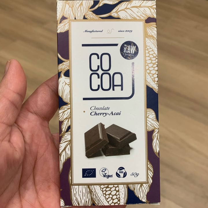 photo of Cocoa organic raw chocolate Cherry-Açaí Chocolate shared by @anasoto on  22 Dec 2023 - review