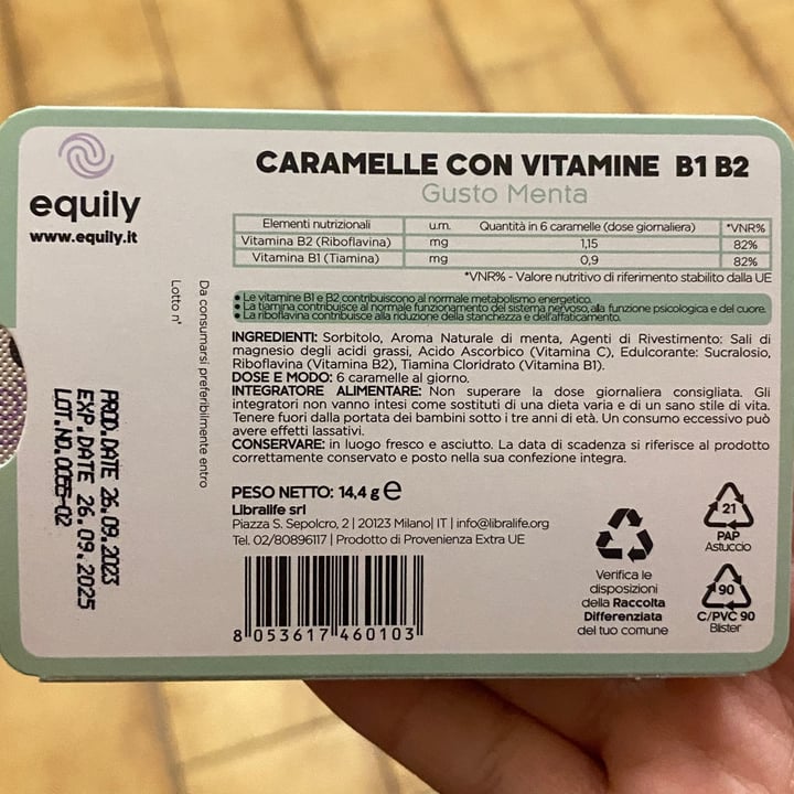 photo of Equily caramelle con vitamina C gusto menta shared by @valentinayang on  05 Jan 2024 - review